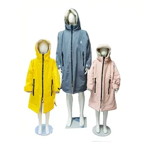 Waterproof Surf Beach Changing Robe Kids Swim Parka Coat Kids Swim Parka Removable Sleeve