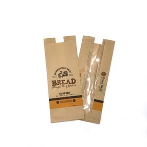 Sacs en papier d'emballage de pain de <span class=keywords><strong>boulangerie</strong></span> de catégorie comestible avec la fenêtre en plastique - Product Image 3