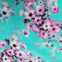 Tela Koshibo de Poliéster de Moda, Impresión Digital, Tela Koshibo Económica con Estampado Floral, Tela Crepé de Poliéster Koshibo para Vestidos