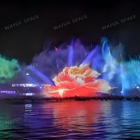 Fontaine de projection laser sur écran d'eau en gros avec divers motifs de projection pour les travaux de rénovation des lacs et des places urbaines