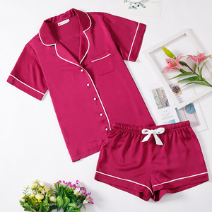<span class=keywords><strong>Pigiama</strong></span> <span class=keywords><strong>Estivo</strong></span> da <span class=keywords><strong>Donna</strong></span> con Pantaloncini, Vita Elastica e Colletto, Set <span class=keywords><strong>Pigiama</strong></span> Corto per Signore, Vendita all'Ingrosso - Product Image 5