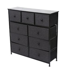 Cómoda de Tela Negra, Cajonera, Torre de Almacenamiento Plegable, Mueble de Dormitorio - Product Image 2