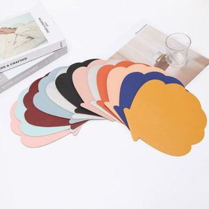 Wholesale Shell Shape PU <b>Leather</b> <b>Placemat</b> Customizable Waterproof Table Mat for Sale Decorative Table Mat for Restaurant Home - Product Image 1
