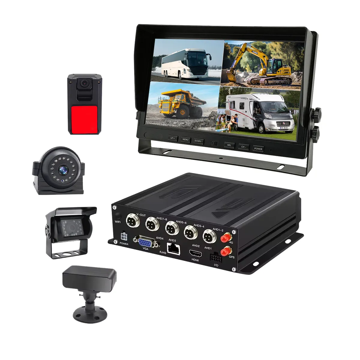 YWX 4 Kanal 1080P AHD Auto-DVR Fahrzeug CCTV MDVR 2 TB HDD Aufnahme Lkw/Taxi/Bus Kamerasystem mobile DVR-Kits