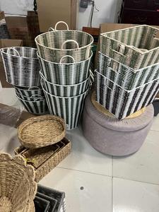 Bestseller Cesto Portabiancheria Rotondo Bianco di Alta Qualità in Vimini e Rattan - Product Image 6