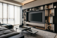 Étagères encastrées contemporaines Vermonhouzz sur mesure avec une esthétique élégante et une palette de couleurs audacieuse pour une maison moderne et luxueuse