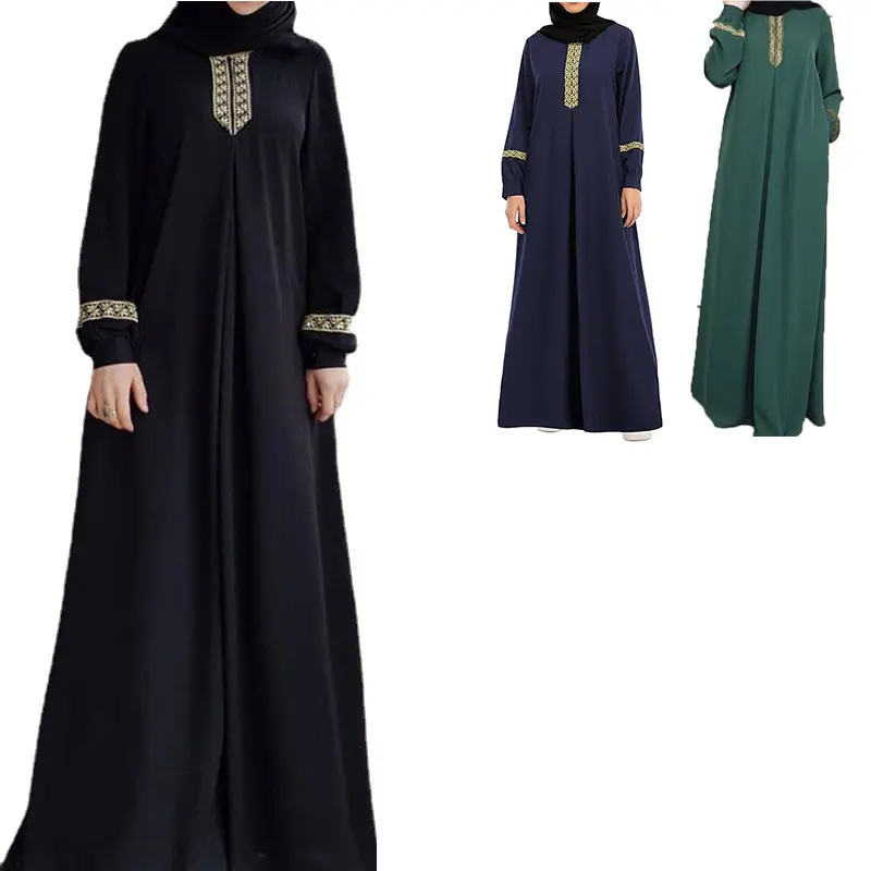 2024 vente en gros dubaï turquie Oman élégant en mousseline de soie Kimono pour Abaya vêtements traditionnels musulmans en mousseline de soie Abaya femmes robe musulmane