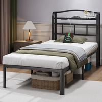 Cadre de lit en acier robuste, fournisseur ODM, pour hôtel et appartement, extensible, pliable, réglable, avec support de projecteur, rechargeable, portable, assemblé