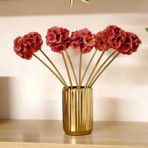 Florero de Metal Acanalado Dorado, Maceta Decorativa para Decoración del Hogar, Centro de Mesa para Sala de Estar, Oficina, Dormitorio, Regalo - Product Image 3