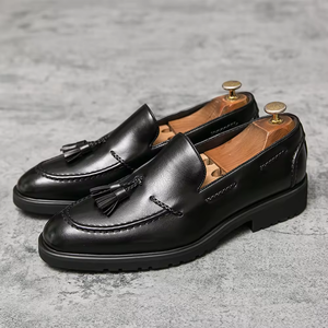 Zapatos Casuales de Vestir al por Mayor, Mocasines Negros de Cuero para Hombre, con Suela Oxford, para Oficina y Negocios - Product Image 1