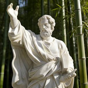 Sculpture de Saint <span class=keywords><strong>Pierre</strong></span> en marbre de style européen, taille réelle, faite à la main, avec les Douze Apôtres, pour jardin et extérieur - Product Image 3