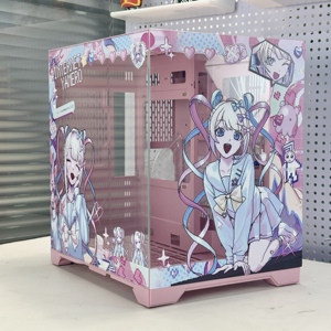 Rosa MATX Mid Tower personalizzabile in metallo <span class=keywords><strong>Micro</strong></span> involucro da scrivania con vetro temperato per Gaming PC <span class=keywords><strong>case</strong></span> <span class=keywords><strong>Computer</strong></span> & torri - Product Image 2