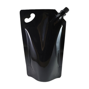 Pouch High Temperature Sterilization 212 Fahrenheit Drink Packaging Plastic Bag Custom Stand Up Pouch Spout Pouch Black