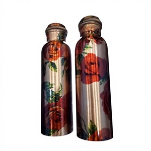 Copper Water Bottles Floral Design Adults Health Beneficial Gift <b>Sets</b> Customizable Design Box Packed Anti-corrosion Coating - Product Image 1
