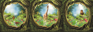 Sticker mural imperméable thème Forêt et <span class=keywords><strong>Jungle</strong></span>, motif trous d'arbres verts et animaux de la <span class=keywords><strong>jungle</strong></span>, pour la décoration de chambre d'enfant - Product Image 2