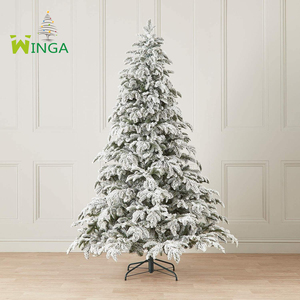 Sapin de Noël artificiel floqué de 1,80 m en pin noble, facile à assembler, style traditionnel, neige artificielle, vente en gros, personnalisation OEM prise en charge - Product Image 1