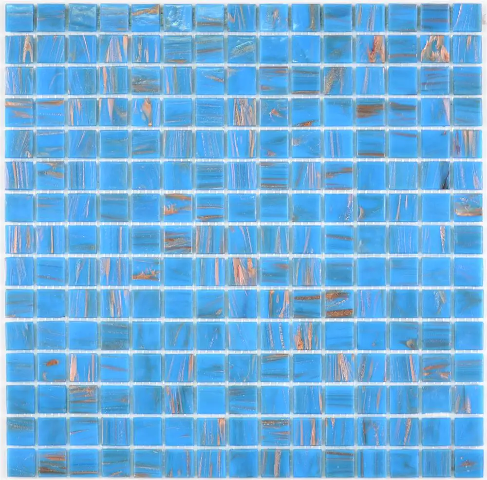 Mosaïque en verre bleu 20x20 pour carrelage de piscine