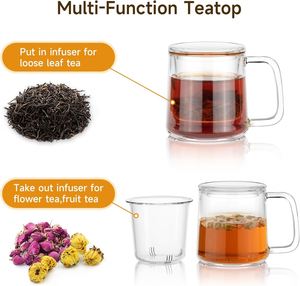 Hot Selling Borosilicate Glass Tea Pot Heat Resistant Glass Kettle <b>Teapot</b> with Removable Infuser - Product Image 3