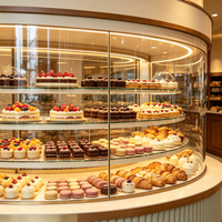 Vitrines de présentation en verre sur mesure pour la vente au détail, adaptées à la décoration intérieure de cafés de luxe