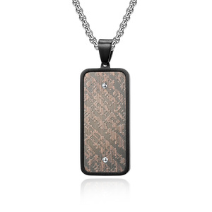 Nouveau collier carré tendance vintage en acier inoxydable plaqué or pour femmes, en stock - Product Image 1