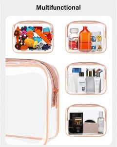 Waterproof Travel Organizer Bag Wholesale Price Pvc Zipper Toiletry Cosmetic Bag Custom Size Logo Clear <b>Makeup</b> Bag for Women - Product Image 4