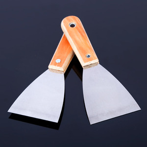 Couteau à mastic en acier au carbone avec lame droite de 6 pouces et manche en bois pour racler les murs et enlever les adhésifs - Product Image 2