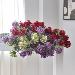 Fleur d'hortensia artificielle Yoshinobu, fleur en soie violette et blanche, style européen, décoration de mariage à domicile, bouquet à 3 têtes - Product Image 2
