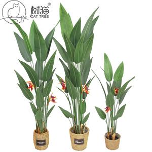 Albero di piante di banane realistiche falso Bonsai uccello del paradiso albero di piante artificiali Strelitzia - Product Image 3