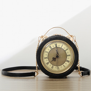 New Fashion Personality Handbag Shoulder Messenger Small Round <strong>Bag</strong> Woman Custom Pu Leather <strong>Clocks</strong> Crossbody <strong>Bag</strong> - Product Image 2