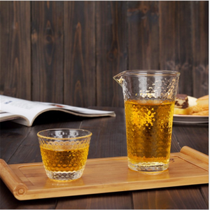 2025 nuevo diseño Kung Fu decoración del hogar taza de vidrio de té patrón martillado vidrio para café con leche y tazas y platillos de té - Product Image 3