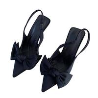 Sandales à talons hauts pour femmes, bout pointu, nœud papillon, mode estivale, talon fin, décontracté, taille 35-41