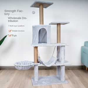 Tùy Chỉnh Sang Trọng Nhiều Lớp Sang Trọng Tổ <span class=keywords><strong>Net</strong></span> Mèo Leo Núi Giá Hiện Đại Phong Cách Phổ Lớn Mèo Cây Scratcher Carton Đóng Gói - Product Image 2