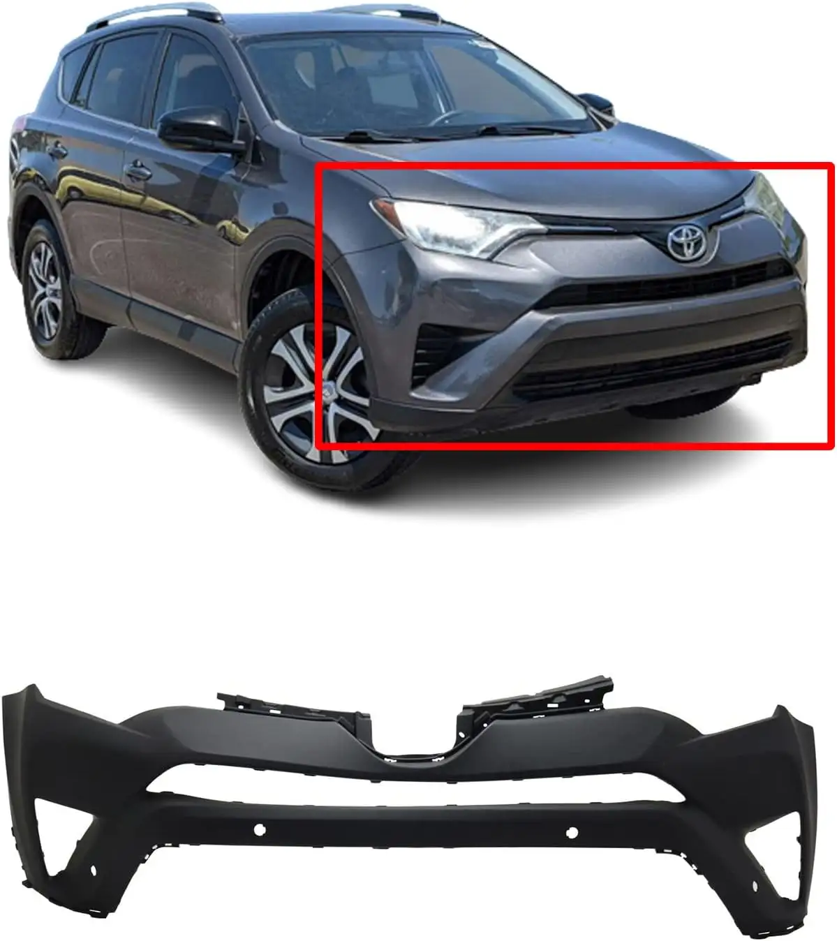 フロントバンパーカバー卸売カスタム互換2016 2017 2018トヨタRAV4ボディキット