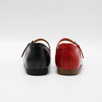 Ballerines Mary Jane en cuir véritable délavé pour femmes, avec bride à boucle, chaussures décontractées