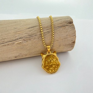 Yunnique – collier avec pendentif tête de chat en acier inoxydable, bijoux à la mode pour hommes et femmes - Product Image 4