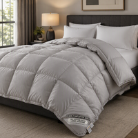 Housse de couette double couche en jacquard 100% coton, finition satinée, tissu anti-fuite de duvet