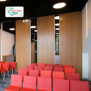 Tabiques movibles de madera para oficina, panel de puerta de partición deslizante operable para sala de conferencia