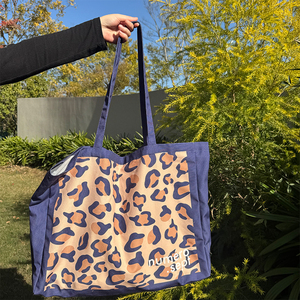 Bolsa de Mano de Lona de Algodón con Estampado de Logotipo Personalizado, Bolsa de Compras Reciclable, Bolsa de Regalo, Bolsa de Hombro con Estampado Completo de Leopardo, Bolsa de Moda de Lona - Product Image 4