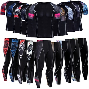 Conjunto Deportivo de Secado Rápido, 2 Piezas, Pantalones Cortos Acolchados, Leggings de Cintura Alta para Hombre, Camiseta de Compresión para Gimnasio - Product Image 6