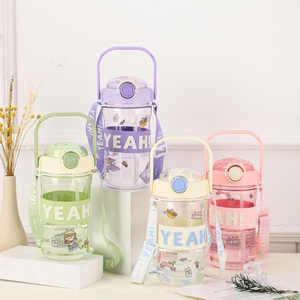 Lindo Sanrioed taza de paja <span class=keywords><strong>Mymelody</strong></span> Kuromi dibujos animados Regalo De vacaciones chica doble bebida taza belleza niños botella de agua de plástico - Product Image 2