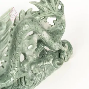 2024 도매 뜨거운 판매 크리스탈 돌 천연 Xiuyan 옥 드래곤 조각 선물