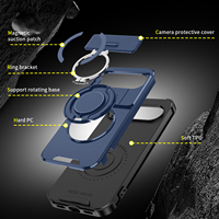 Coque de protection avec anneau support et cache-caméra coulissant pour Google Pixel 11 Pro XL, 10 Pro XL, Pixel 9 Pro XL, 11, 10A, 9A, 8, 8A