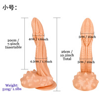 Dildo géant pointu noir en forme d'animal, Dildo monstre artificiel pour hommes, Dildo animal à grosse tête, Dildo noir