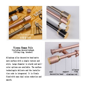 <span class=keywords><strong>Rideau</strong></span> rond en métal en aluminium de haute qualité pôles simples pistes accessoires tige pour fenêtre - Product Image 5