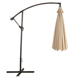 Paraguas voladizo de Metal azul de inclinación Manual moderno de 10 'con Base cruzada para playa, jardín, <span class=keywords><strong>Patio</strong></span>, parque, <span class=keywords><strong>patio</strong></span> trasero, restaurantes, hoteles - Product Image 3