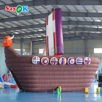 Sayok Gonflable Pirate Bateau Tunnel Entrée Gonflable Mascotte Tunnel Coque Football Gonflable Pirate Tunnel