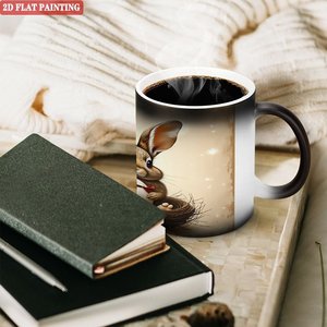 Mug vierge 11oz en céramique noire givrée, tasse magique activée par la chaleur pour les amateurs de bricolage - Product Image 3
