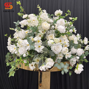 SMOOTH New Arrival Luxury High Quality 5D Artificial White <b>Silk</b> Rose <b>Flower</b> Ball Large Wedding Centerpieces & Table Decorations - Product Image 1