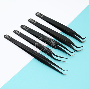 Pince à épiler à pointe de fibre personnalisée pince à épiler pour extension de cils volume pince à épiler Lash Tech 45 pince à épiler à 90 degrés applicateur de cils outils de maquillage - Product Image 1