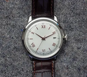 Relógio de pulso masculino de couro genuíno, relógio personalizado de quartzo para homens